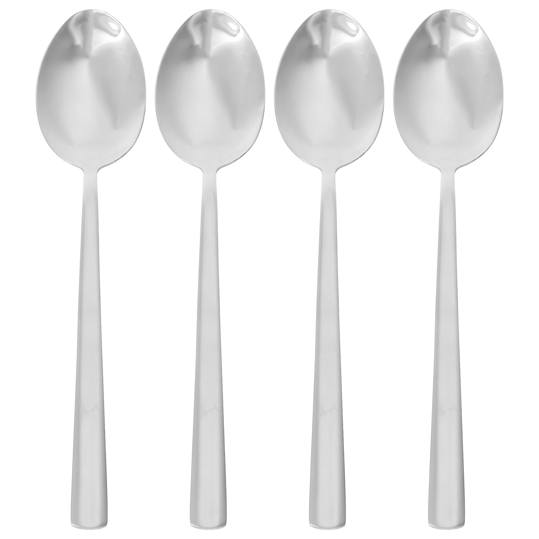 Argon Tableware Tondo 18/0 Stainless Steel Dessert Spoons - Pack of 6 - Silver Dining Table Spoon High Polished Soup Spoons Dishwasher Safe 12-Piece Dinner Spoons Cutlery Set