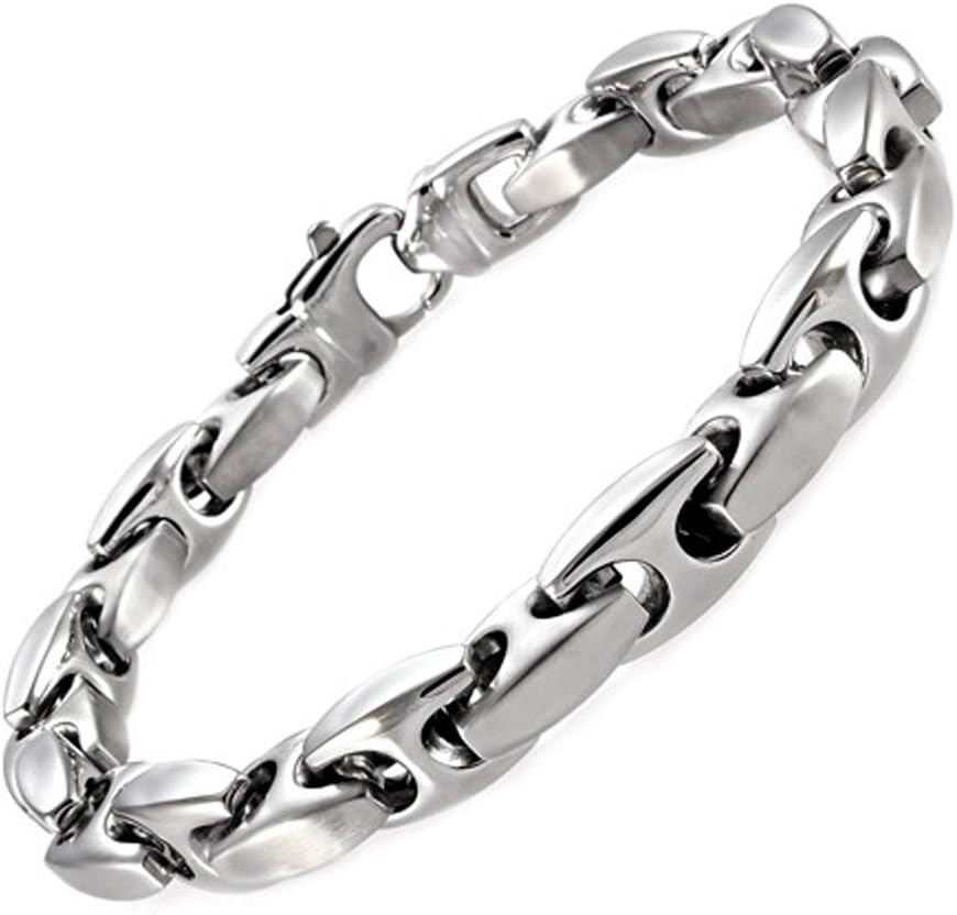 Ben Junot USA Solid 9mm Mariner Chain Bracelet High Polish Links- Choice 7.2 Inches - 18 cm (7.2 Inches)