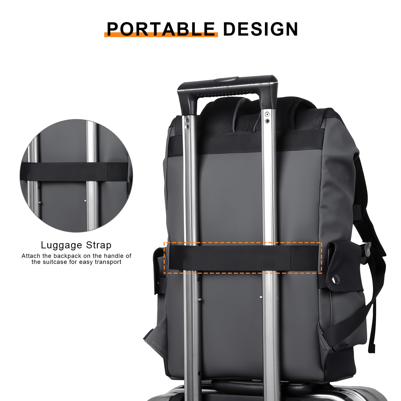 SONARIN Zaino Porta PC Uomo,Zaino Lavoro Impermeabile Zainetti per Laptop 15,6 Pollici Zaino da Viaggio Borsa Casual con Porta USB per Uomo Donna Università Ufficio(Nero)