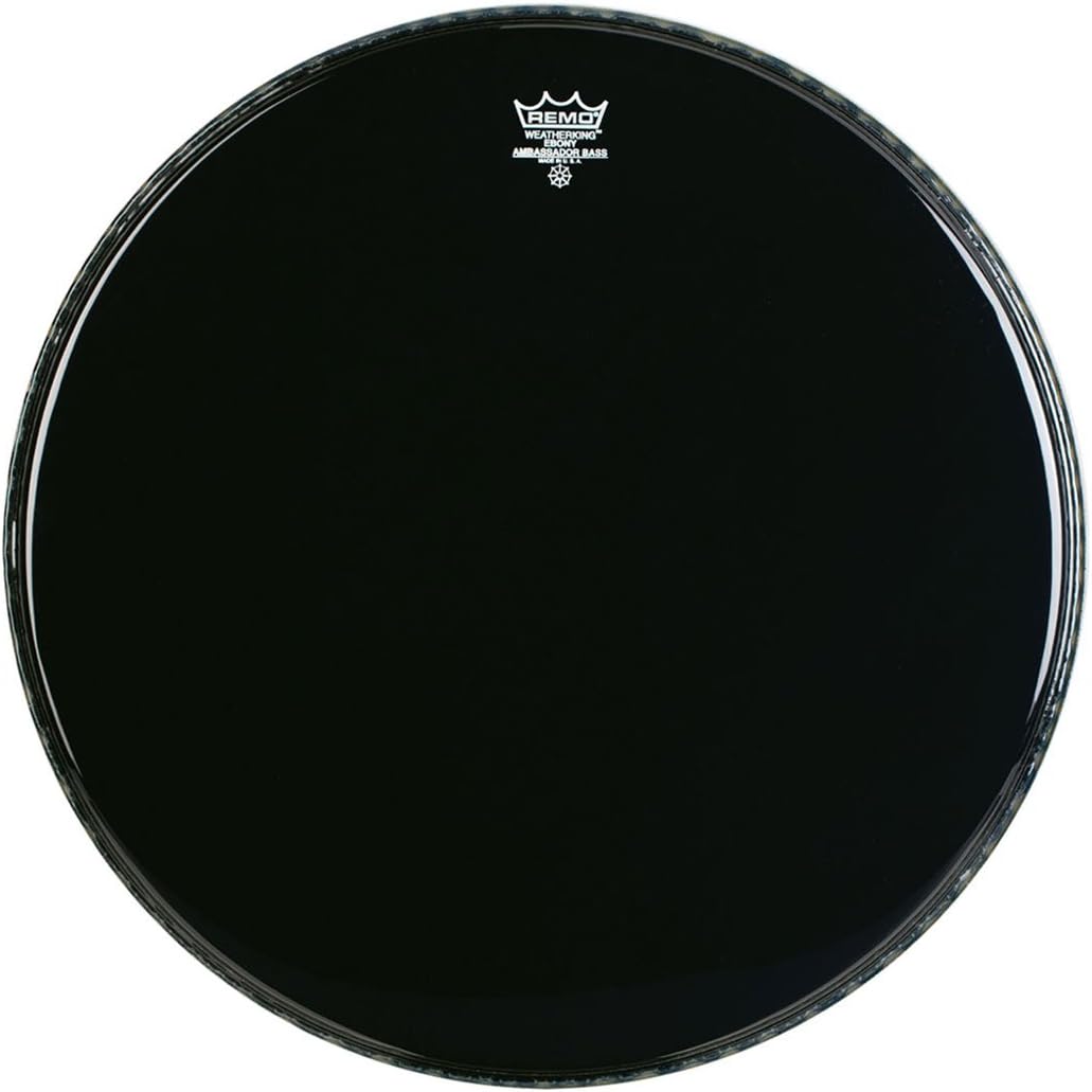 Remo ES1024-MP 24-Inch Ebony Ambassador Crimplock Marching Bass Drum Head