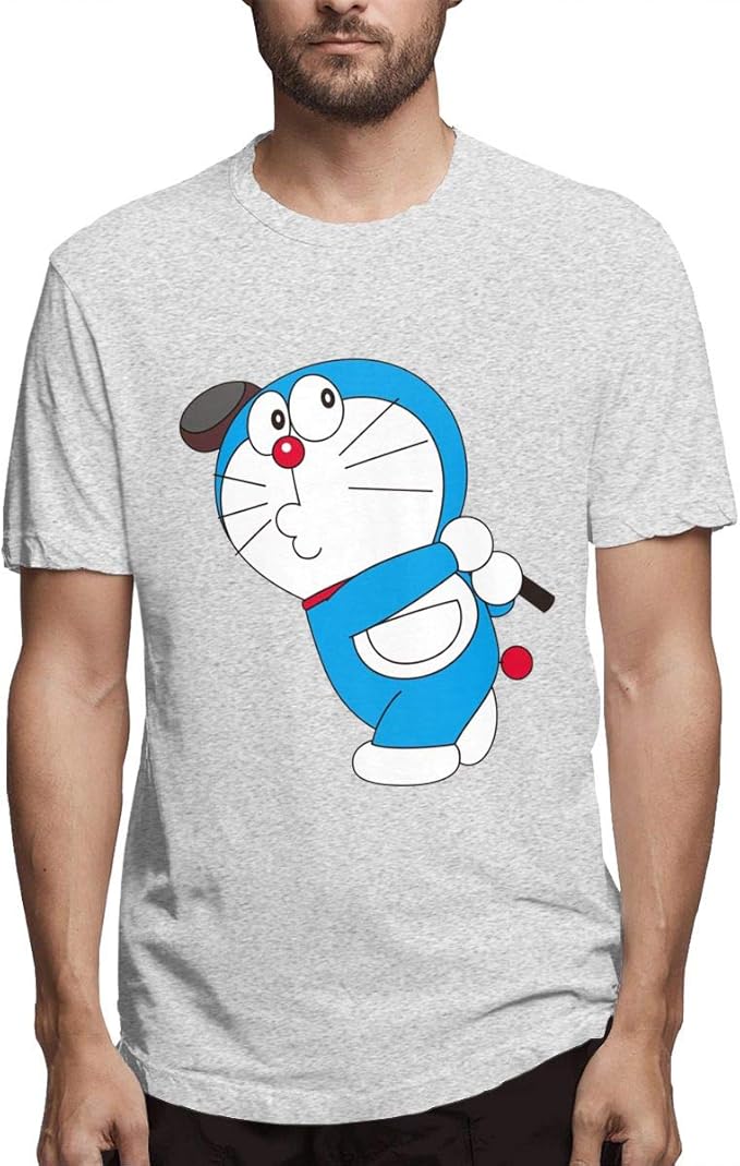 CCVVG1 Cute Doraemon Shirt Men's Short Sleeve Shirt Mens Friends Gift