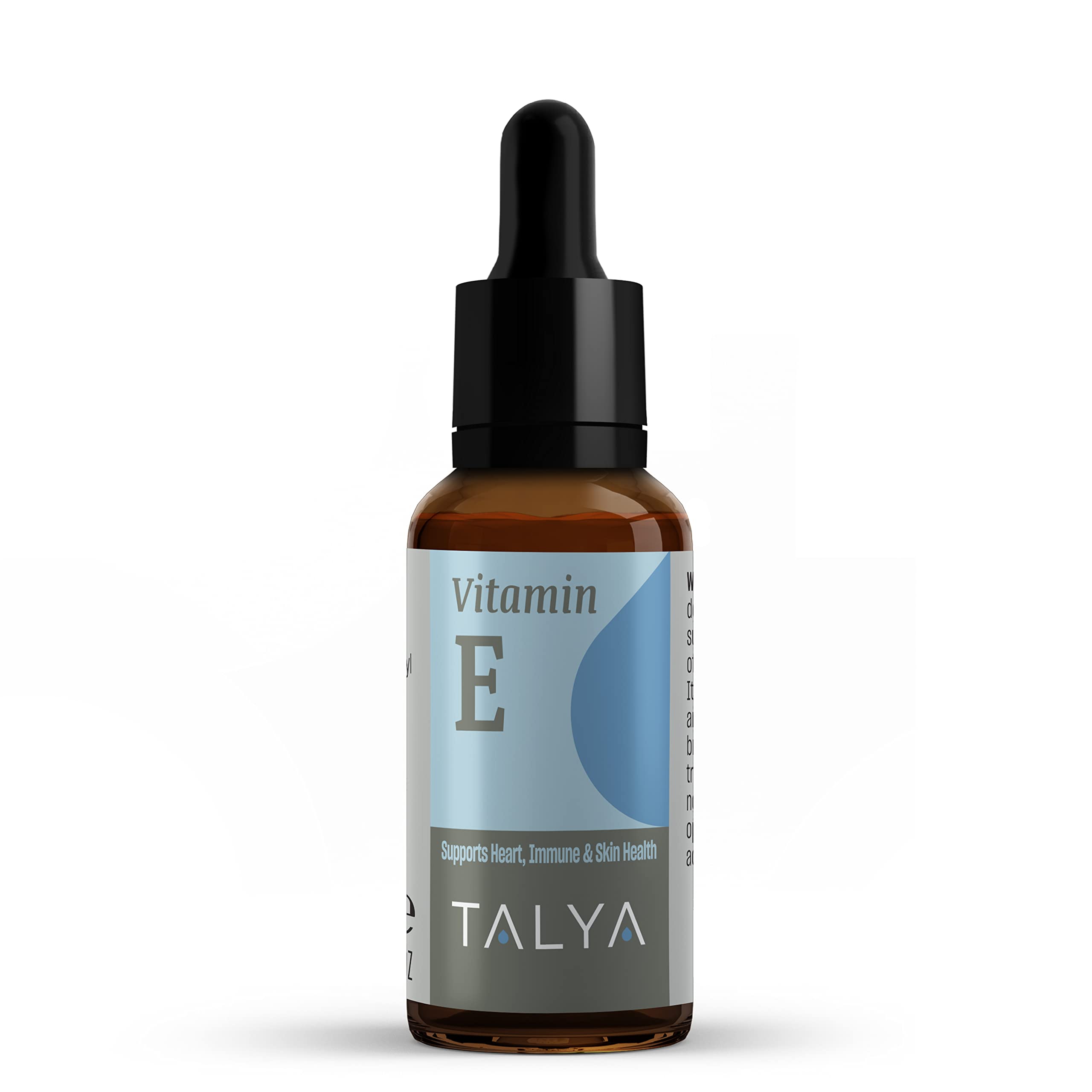 TALYA Vitamin E Liquid Drops 0.34 fl.oz | Bone, Joint, Heart Health | for Scars & Skin | Glass Bottle with Dropper | Supplement, Non-GMO, Vegan