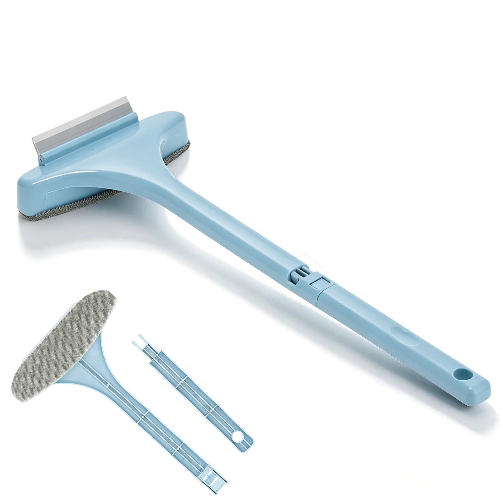 Cepillo Multifuncional para Limpiar mosquiteras y Cristales, Herramienta de Limpieza de Malla para seco y húmedo de Doble Cara con Mango Extensible para Cristales, sofás y escritorios
