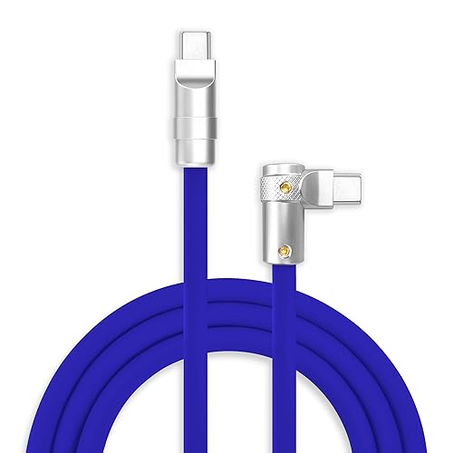 Vista 14 de chubbycable FlexElbow - Cable de carga rápida de 90 grados y 240 W, cable USB C en ángulo recto, cable de carga de silicona compatible con iPhone
