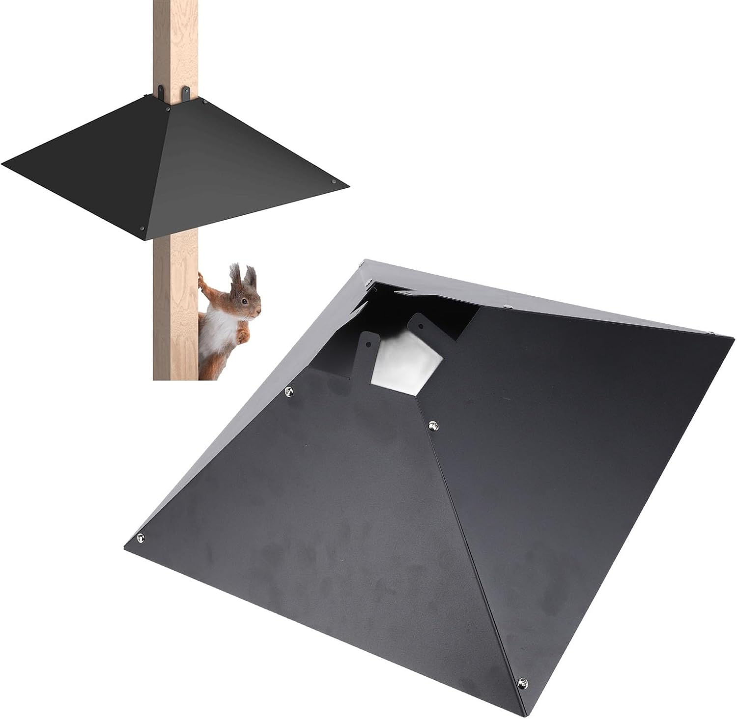 Squirrel Baffle Heavy Duty Pole Mount Metal Squirrel Guard for Outdoor Bird Feeder Effective Squirrel Deterrent Sturdy Carbon Steel Construction Weather Powder Coating Easy