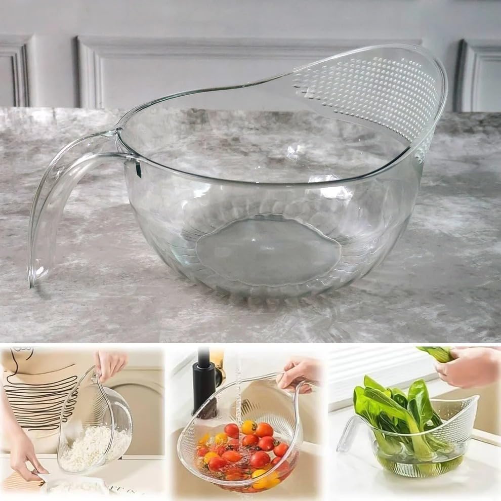 Image of Storemate Acrylic Basket - Multipurpose Storage Basket with Handle for Kitchen, Fruits, Vegetables, Snacks & More - Transparent Design