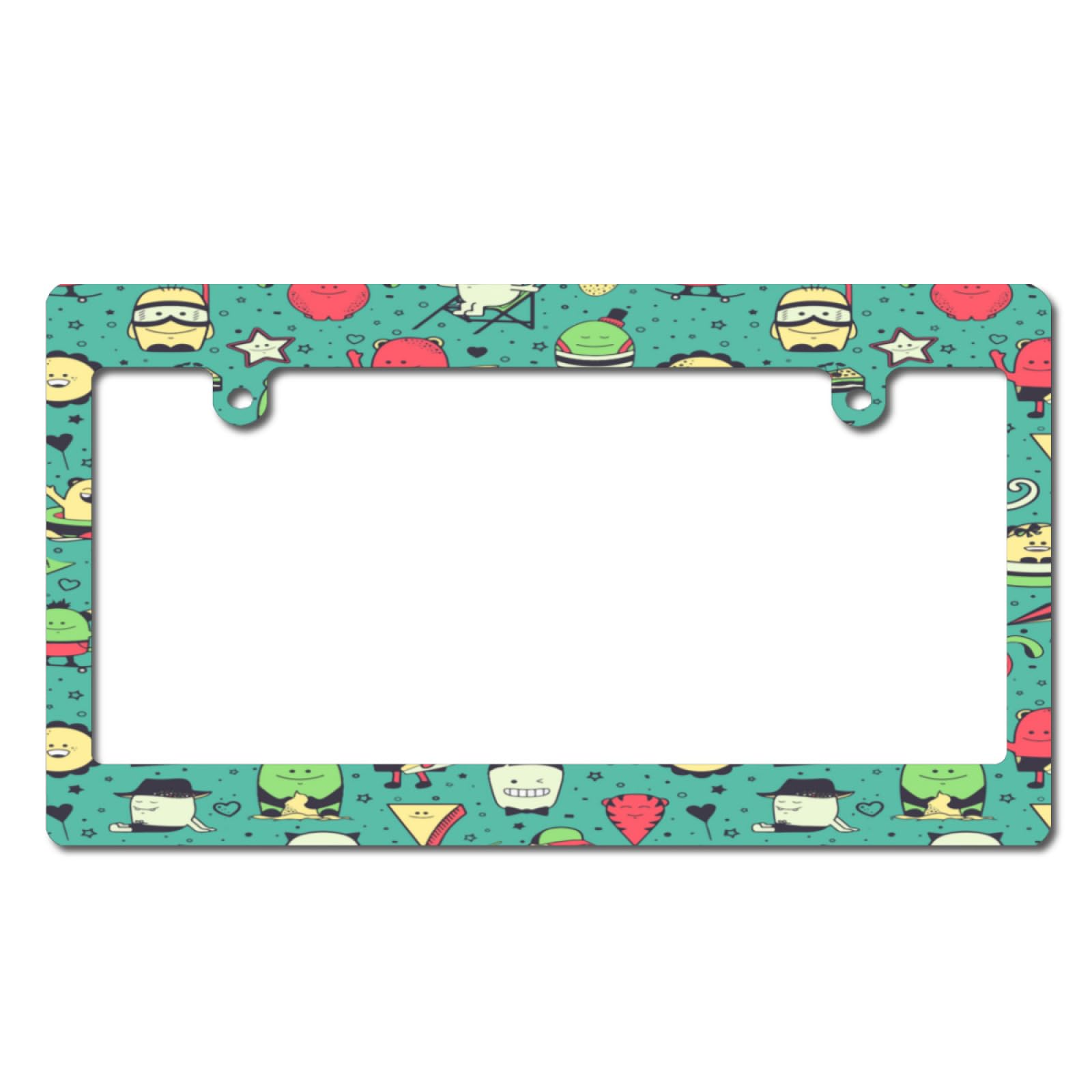 Amazon.co.jp: ナンバーフレーム 面白い モンスター柄 キャラクター  