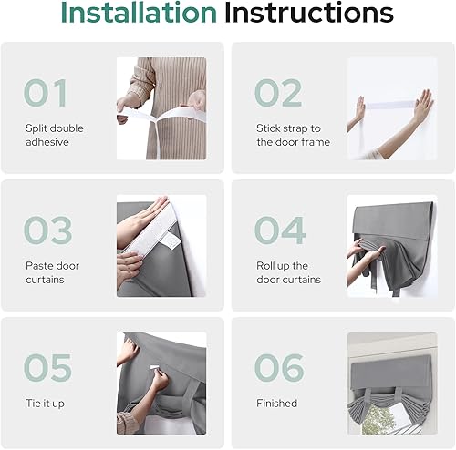 Miniatura 3 de HOMEIDEAS - Cortinas de puerta francesas (2 unidades)