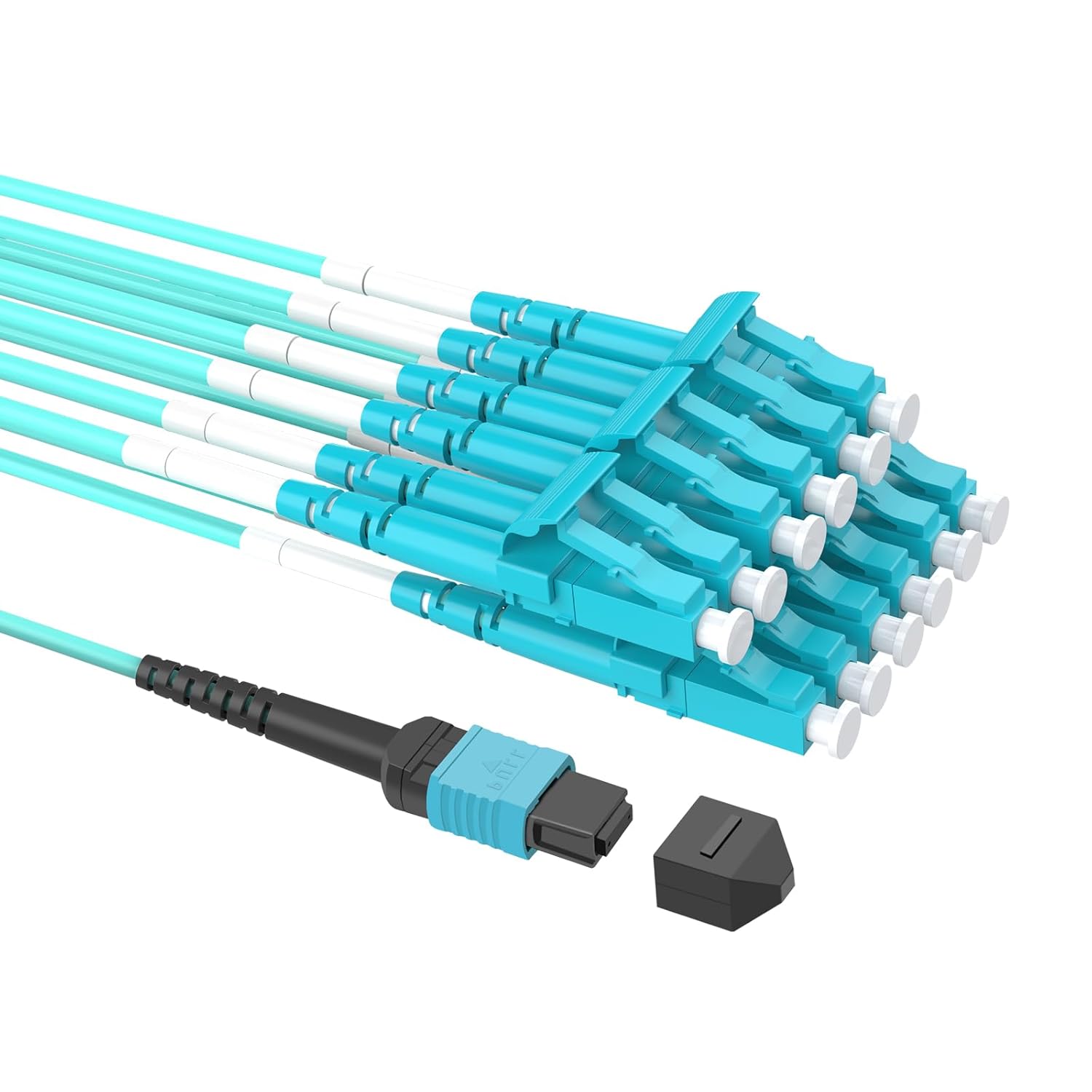 MPO to MPO Fiber Patch Cable,5m 16.5ft 12-Core OM3 Multimode Fiber Optic,LSZH Jacket Optical Cable,40G/40GBASE-SR4, MTP Compatible for QSFP+ Transceivers,Data Center
