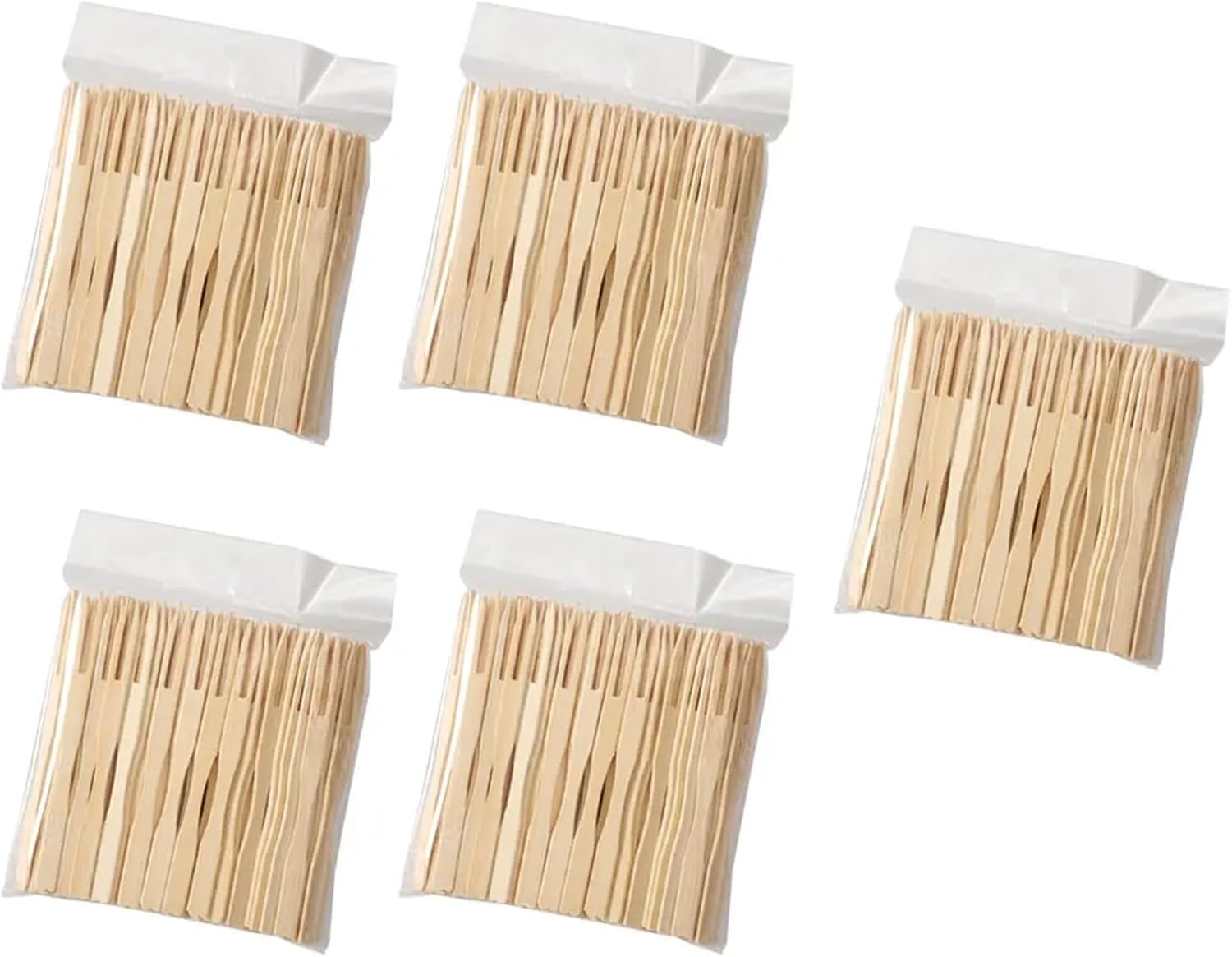 Mini Bamboo Forks 600 pcs Disposable Fruit Forks Eco friendly Healthy Snack Bamboo Disposable Fork Kitchen Tableware Set Color