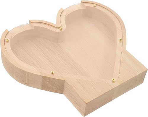 Miniatura 3 de 2pcs Love Piggy Bank Dinosaur Banks Unopenable Piggy Bank Clear Bank Wood Heart Piggy Bank Saving Bank Clear Piggy Bank Personalized Piggy Bank Car