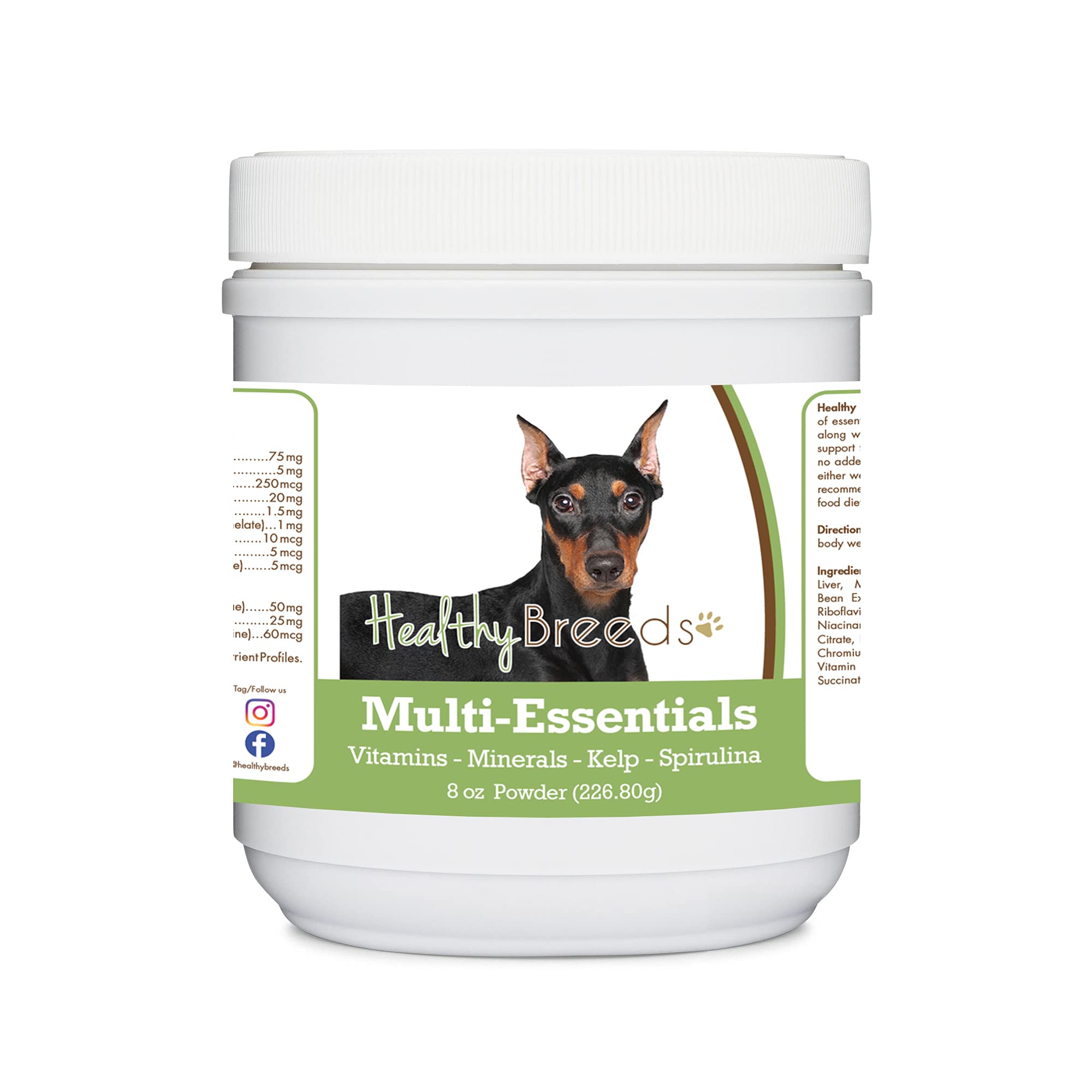 Healthy Breeds German Pinscher Multi-Essentials Powder for Dogs - an Ideal Supplement of Vitamins, Minerals &amp; Antioxidants for Your Dog - 8 oz