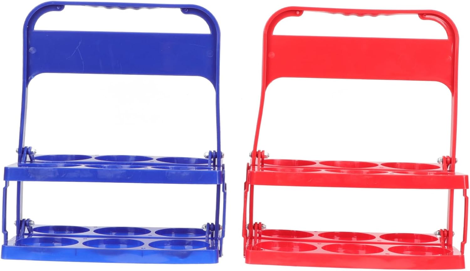PRETYZOOM 2pcs Folding Beer Bottle Rack Sturdy Plastic Storage for Ktv Bar Portable Wine Bottle Carrier Handle