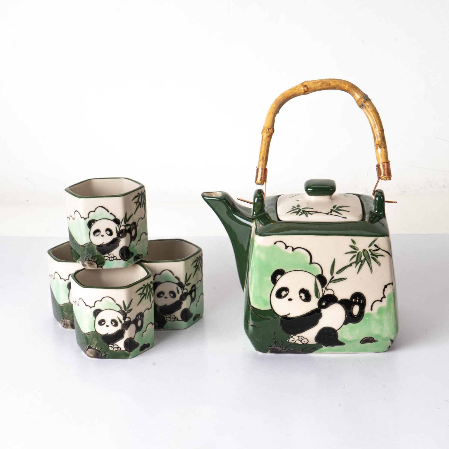 Amazon.com | Porcelain Tea Set Teapot with Strainer Square Shape