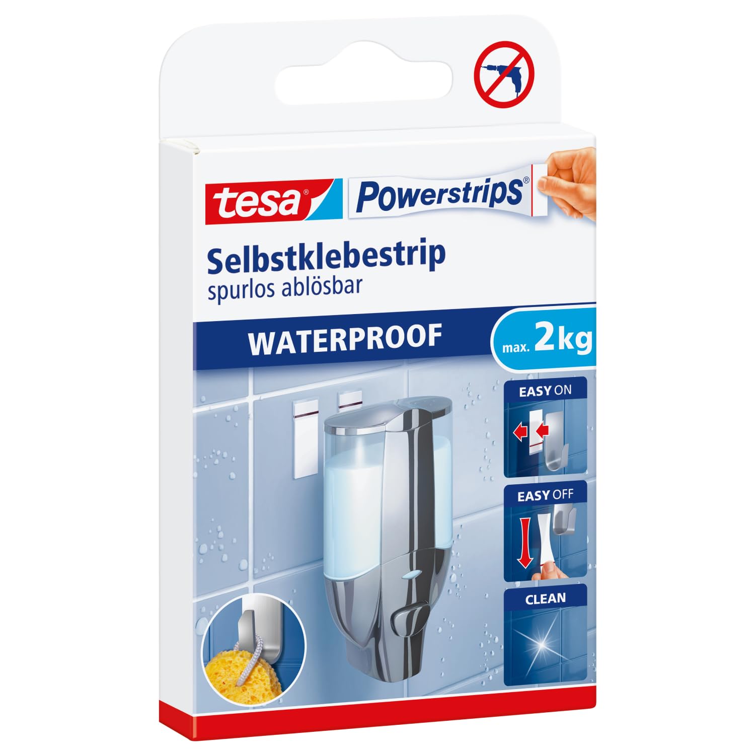 Tesa 59700-​00000-​00 Powerstrips Waterproof Large Striscia Adesiva