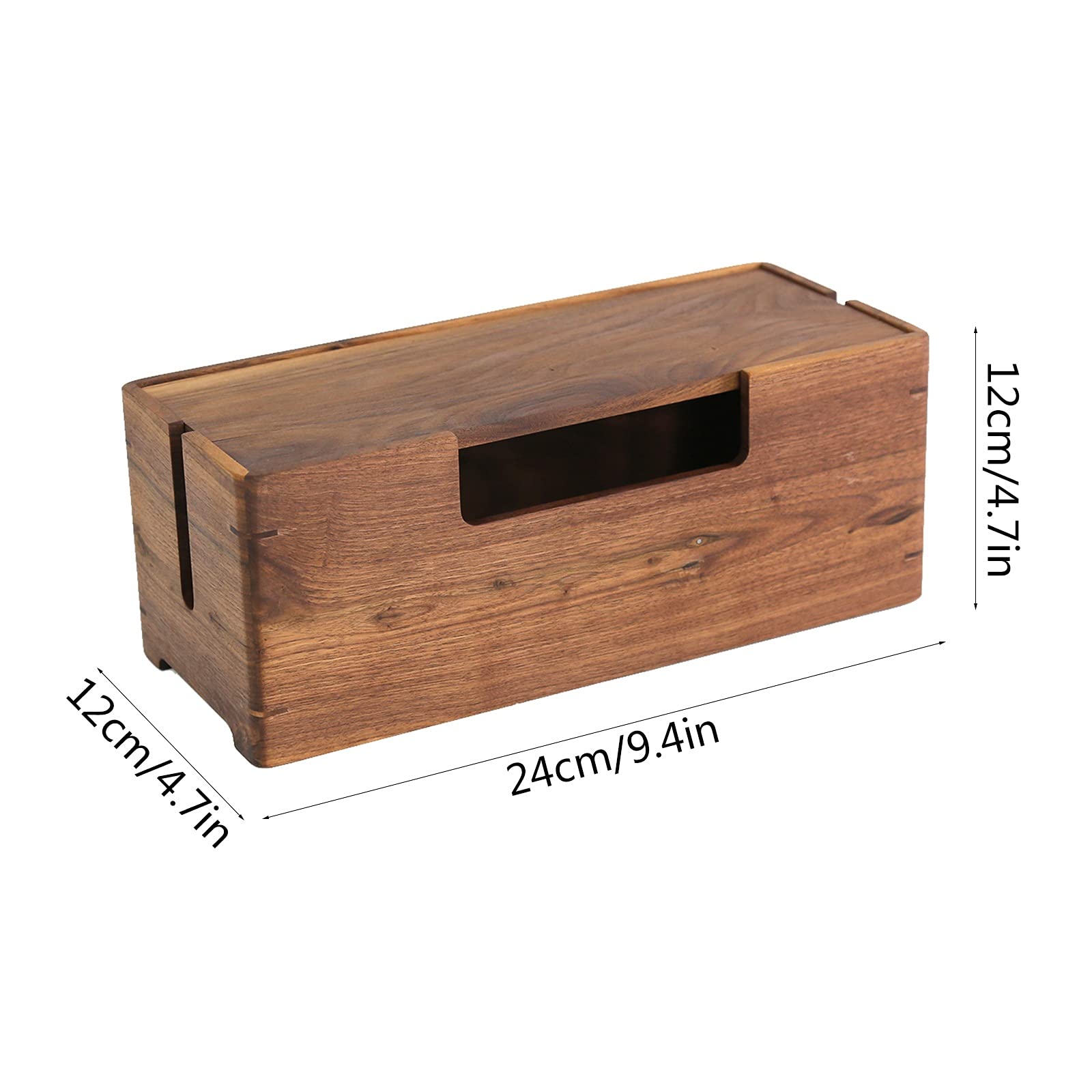Kabelmanagement-Box Holz-Kabel-Organizer-Box Desktop-Aufbewahrung Steckdosenleiste Anti-Staub-Box Kabel-Organizer für Kabel- und Kabelmanagement, Überspannungsschutz und Kindersicherheits-Kabelbox K