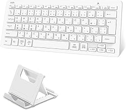 Ewin Bluetooth Keyboard Japanese Layout Multi-Pairing 3 Devices Simultaneously Connect Tablet Smartphone iPad Notebook PC Compatible iOS Android Windows Mac with Stand for Home Office Remote Work Kana