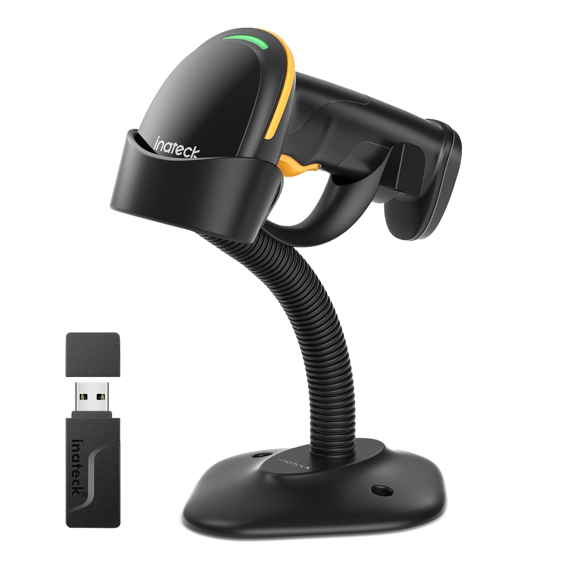 Inateck 2D Barcode Scanner with Intelligent Stand, Wireless QR Code Scanner, Handheld Scanner with APP and SDK, 2D Imager with 2600mAh Battery, BCST-35