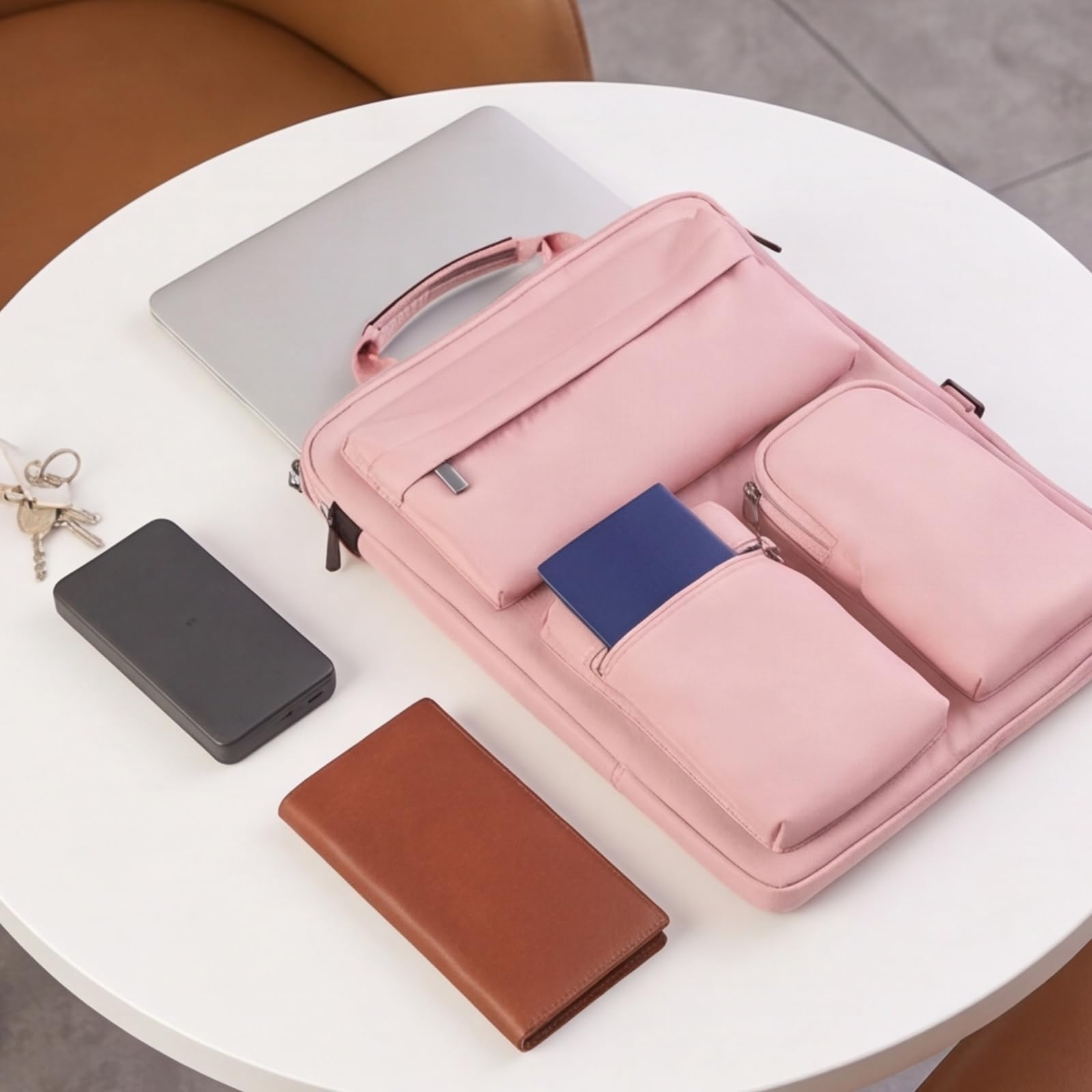 Reise-Organizer aus Oxford-Stoff (Rosa) | Verstellbare Riemen zum Tragen – Koffer, Tablet-Aufbewahrung, Reisepass, Wassertasche mit Reißverschluss (Rosa)