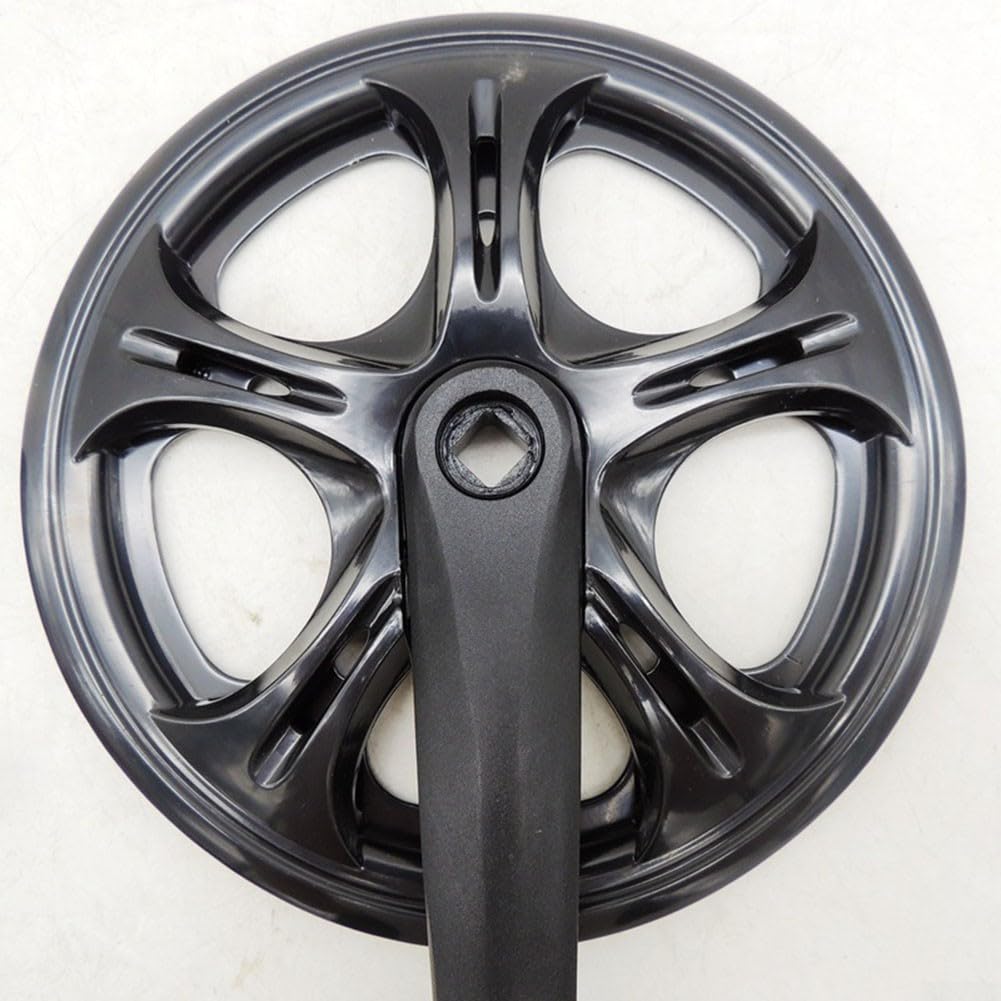 Yhenlovtt Guarnitura pieghevole per bicicletta, 48 denti, 170 mm, corona in lega, foro quadrato, movimento centrale per cambio a velocità singola (guarnitura + 118BB)