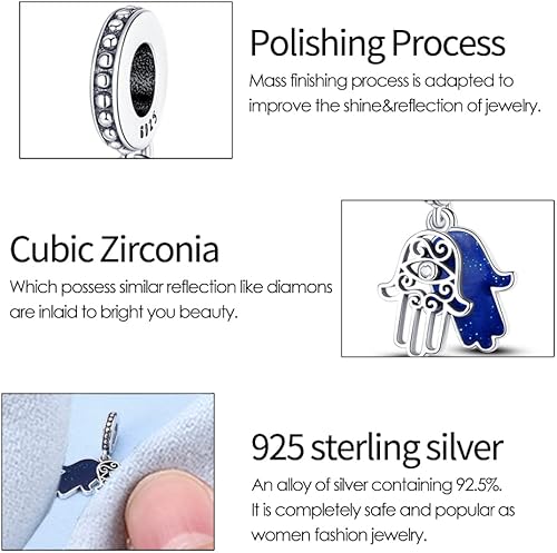 Miniatura 4 de KUNSIR Los abalorios se adaptan a pulseras Pandora para mujer, plata de ley 925, cuentas colgantes de joyería para niñas, dijes de feliz cumpleaños