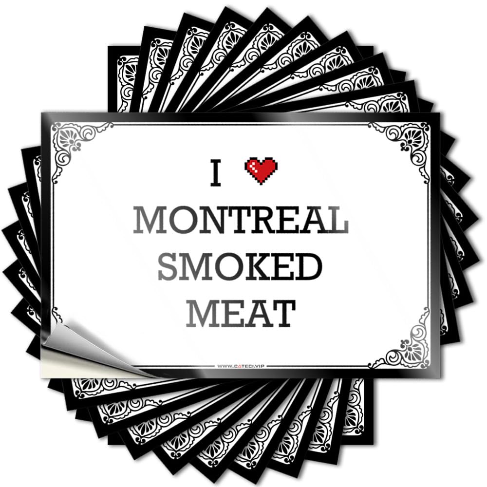 Saying Plush Men Cave Decor Case I Love Montreal Smoked Meat - No Residue Decals for Alcohol(12X18CM)