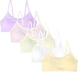 30A 32A Bras for Teens Wireless Training Bras for Girls Ages 10-16 Years 6 Pack