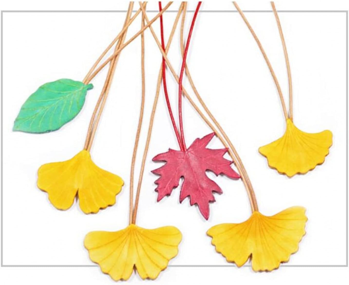 WellieSTR 1PC (Stlye C) Leather Die Cutter Japan Steel Blade Leather Knife Mold Ginkgo Leaf Pendant Template Leather Tool Cutting Wood Dies
