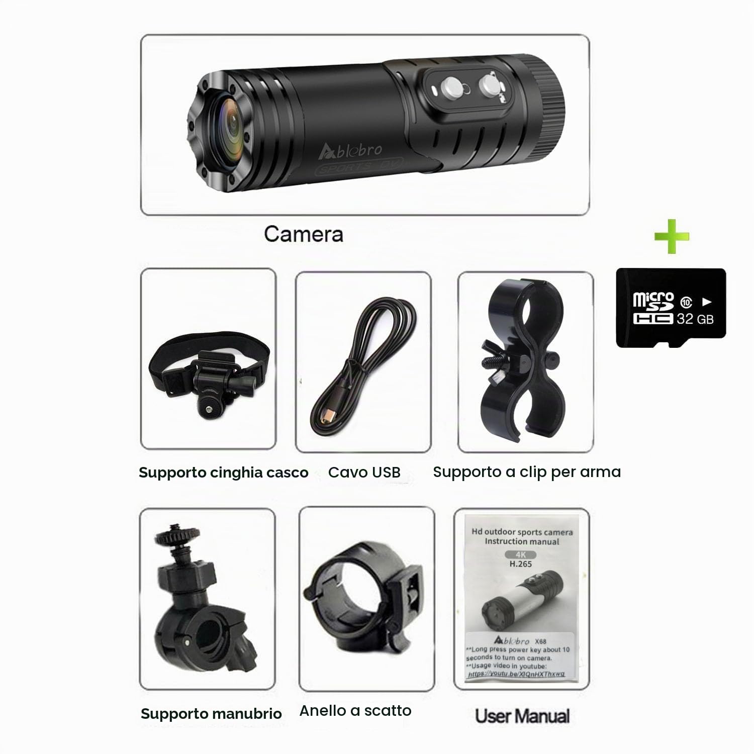 telecamera per fucile da caccia,shotgun fotocamera video Cam per riprese in argilla e caccia bicicletta moto sport DV