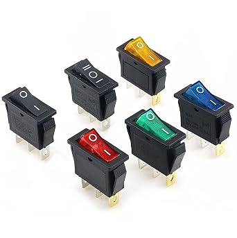 KCD3 Rocker Switch ON-Off 2 Position 3 Pin Electrical Equipment with Light Power Switch 16A 250VAC/20A 125VAC 35mm*31mm*14mmRed