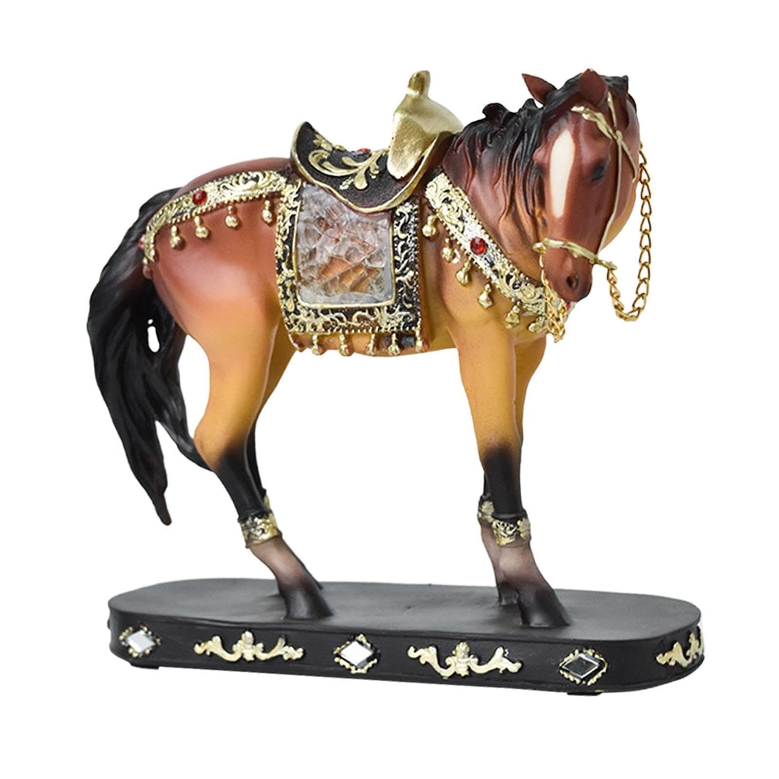Rich Iron Room Decor Horse Statue Decor Animal Figurine Table Centerpiece Ornament Fun Desk Accessories