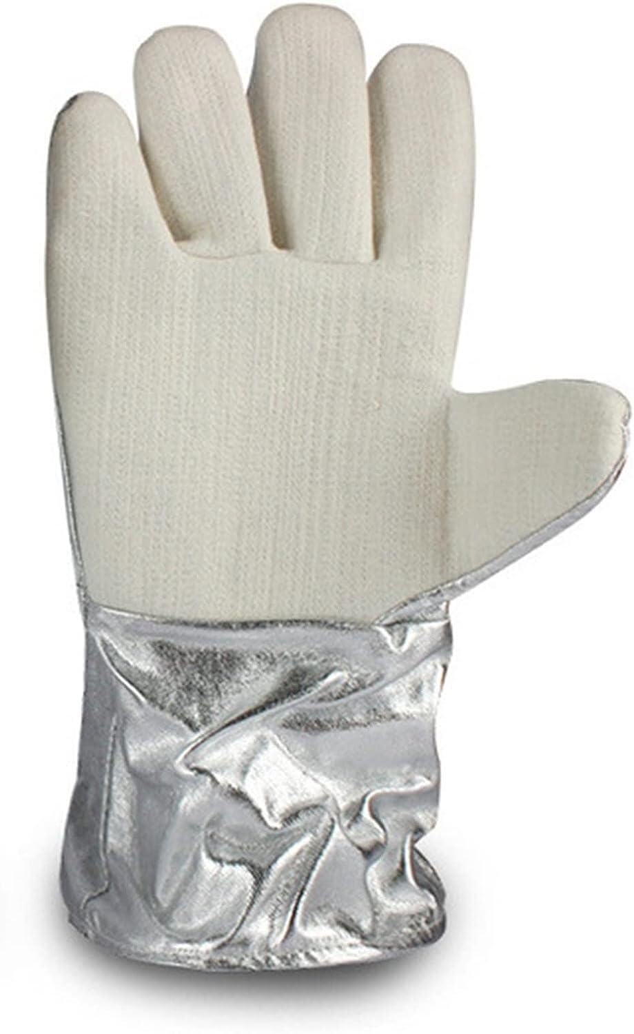 PIWINE Gartenhandschuhe, schnittfeste Handschuhe, feuerfeste Handschuhe, Grill- und Kaminhandschuhe aus Aluminiumfolie, hochtemperaturbeständige Handschuhe, Handschuhe for Metallurgie-Schweißöfen