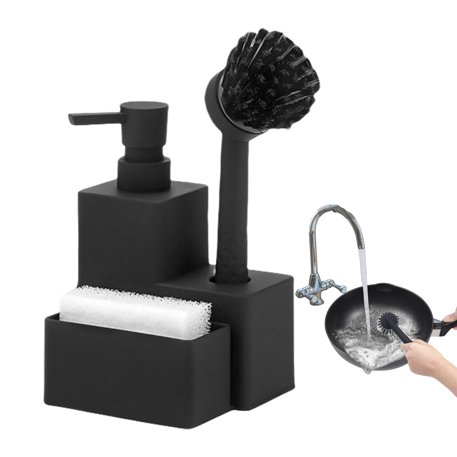 Distributeur de liquide vaisselle pour éliminer le désordre de l'évier et stocker l'éponge