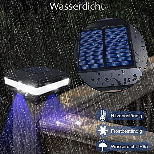 FVTLED 4er Solar Zaunbeleuchtung Pfostenkappe für Mehrere Größen 7x7,8x8,9x9,10x10 Standardpfosten 6000K IP65 wasserdicht Pfostenkappen Holzpfosten,Abdeckkappen Zaunpfosten mit Schrauben – Bild 6