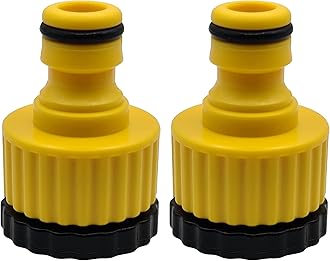 Pipestation Hose Tap Connector 2 Pack - Hose Pipe Connector BSP Threaded Fittings for 3/4 inch & 1/2 inch Tap Adaptor - Garden Hose Connector for Hosepipe - Tap Hose Hozelock Compatible