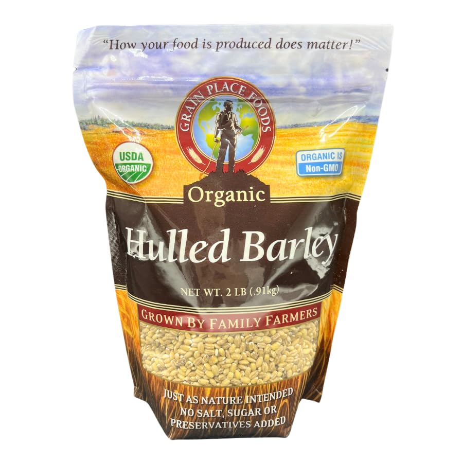 Image of Grain Place Foods Non-GMO Organic Hulled Barley 2lb Bag-SET OF 10