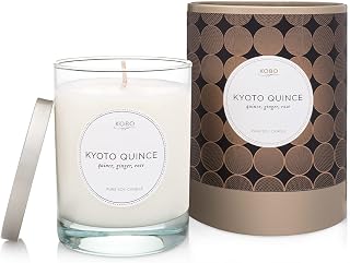 Kyoto Quince Candle (11 oz) | Modern, Geometric Jar Candle | Unisex, All Season | 80 Hour Burn Time | Clean Burn | Scent: Ginger, Quince, Rose