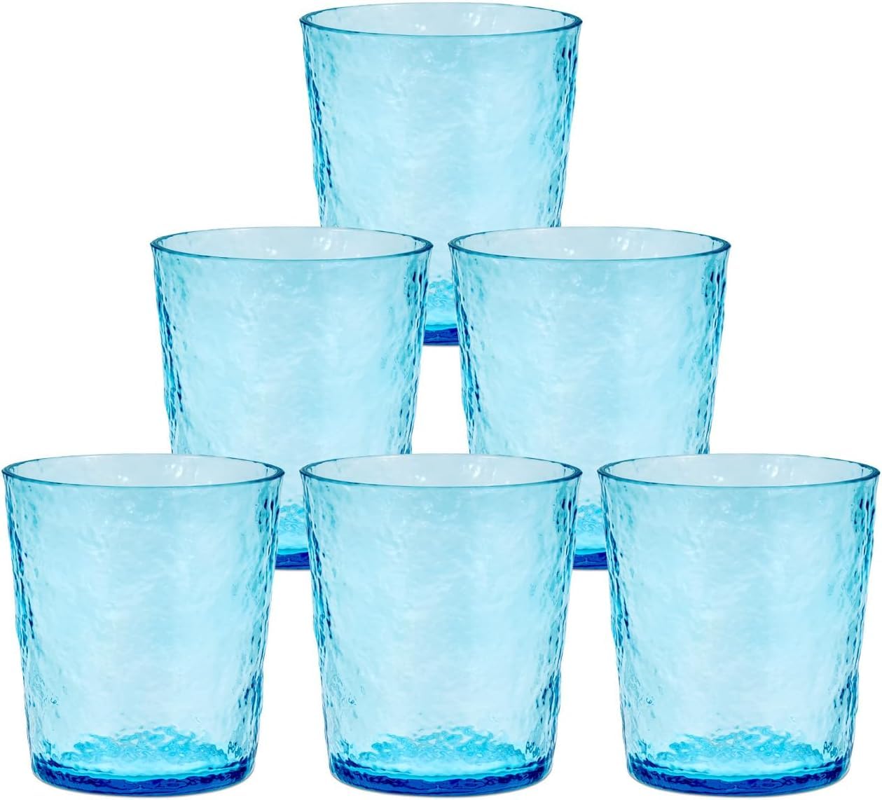 BAYSIDE Lulworth Acrylic 360ml Tumblers, Set of 6 Unbreakable Shatterproof Cups, Stackable BPA Free Drinking Water Glasses, Hot/Cold Beverage Reuseable Container Cups