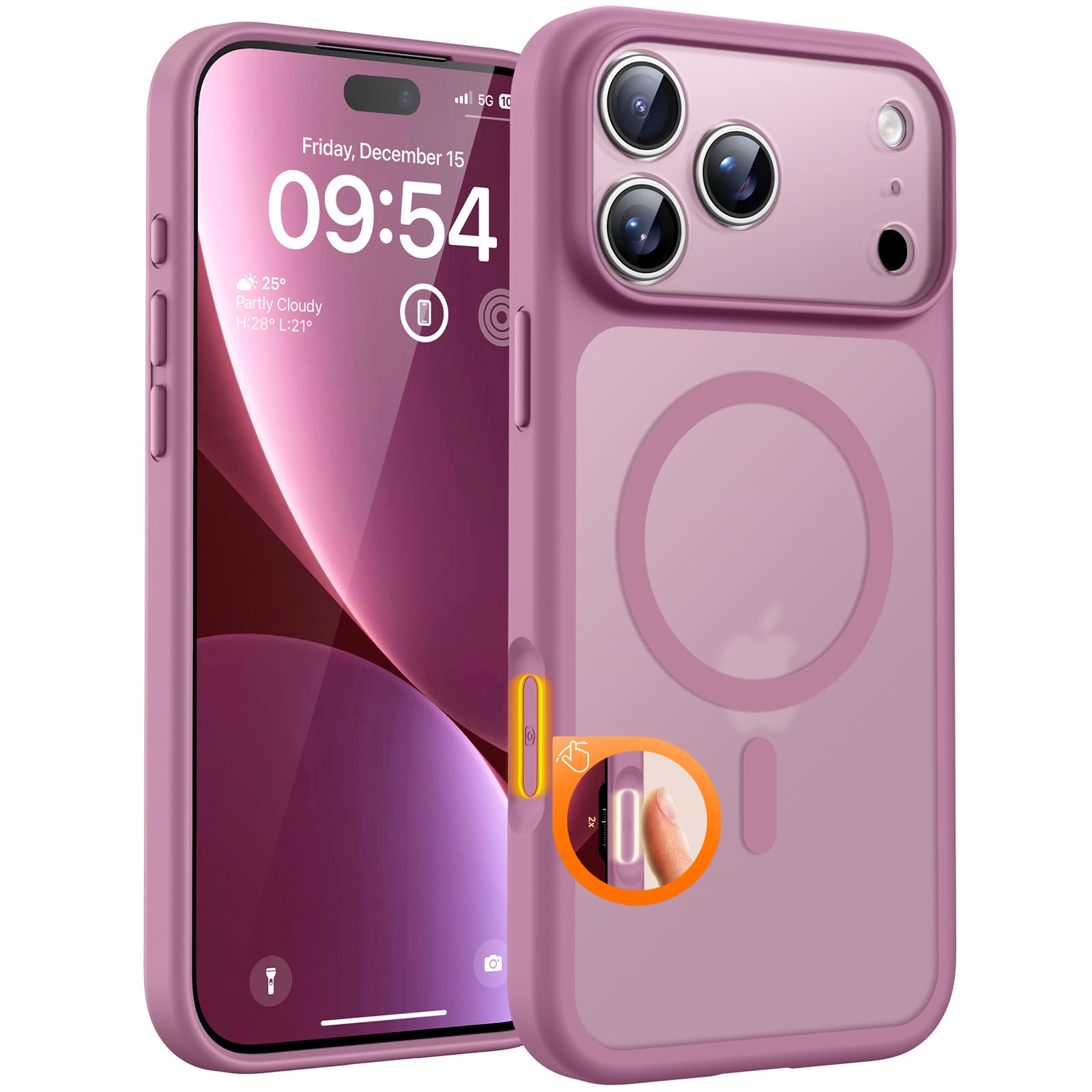 TOCOL for iPhone 18 Pro Case Lilac Purple, Compatible with MagSafe