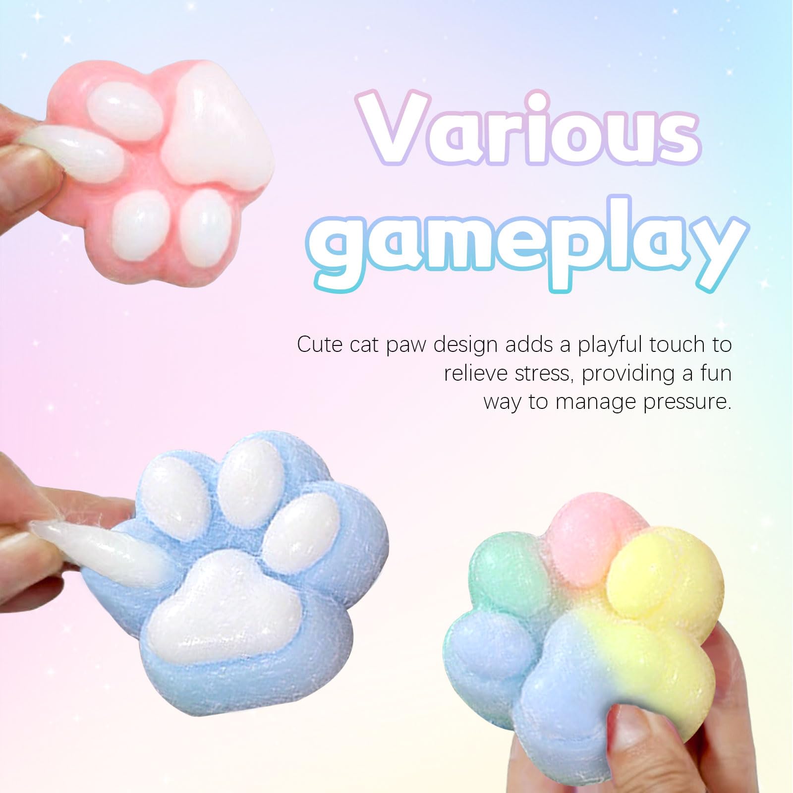 GWAWG Taba Squishy, Handmade Squishy Big Cat Paw Squeeze Toys, Squishy Cat Paw, Funny Novelty Cute Animals Stress Relieving Fidget Toy for Kids, Adults, Perfect for Anxiety, Relaxation, Party Favors - Image 3