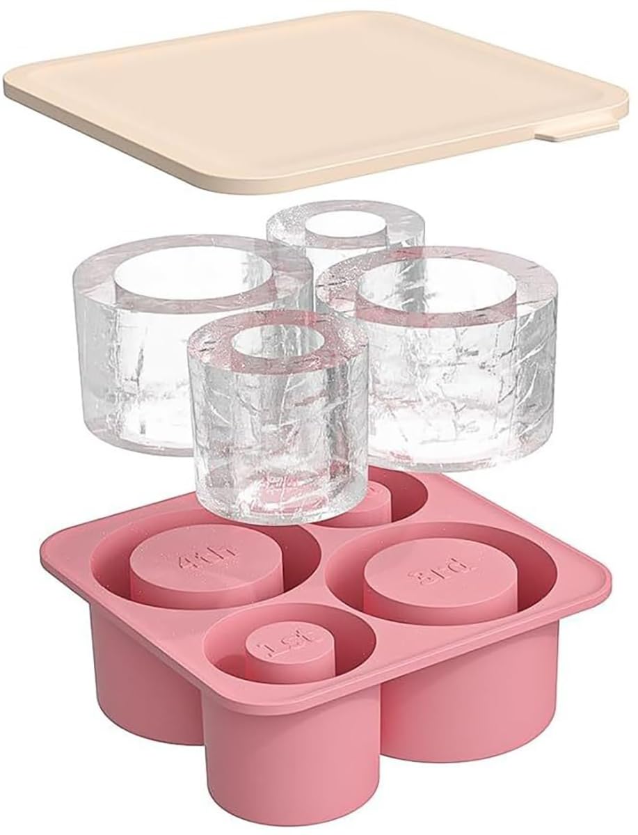 2 Pièces Bac à Glaçons, Moule à Glaçons En Silicone Avec Couvercle 6