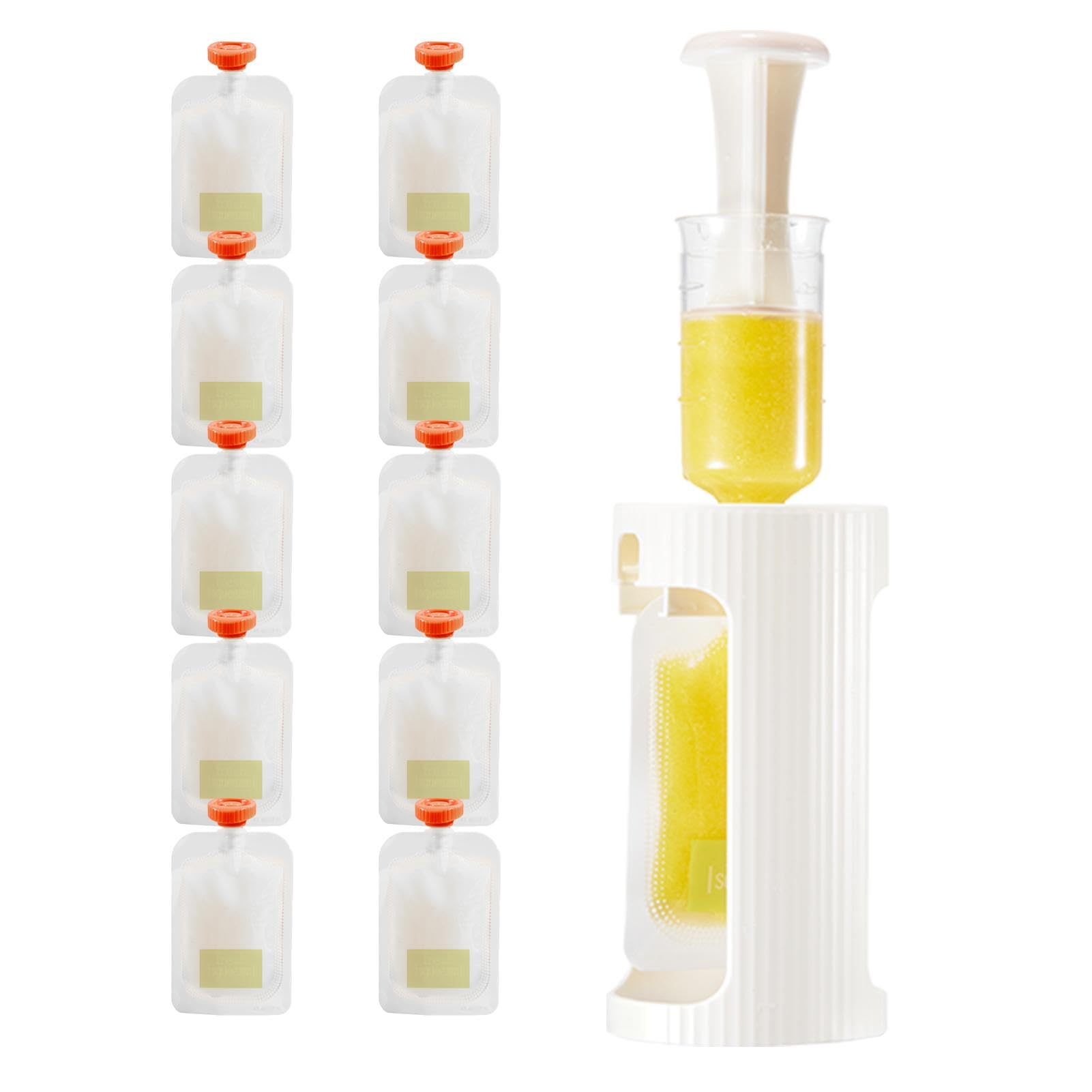 Sauce Pouch Holder - Food Pouch Refill Kit | Portable Small Creative Squeezer, Fruit Squeezer Puree Filler Storage Container Food Pouch Holder No Squeeze Needed, Sauce Pouch Holder -