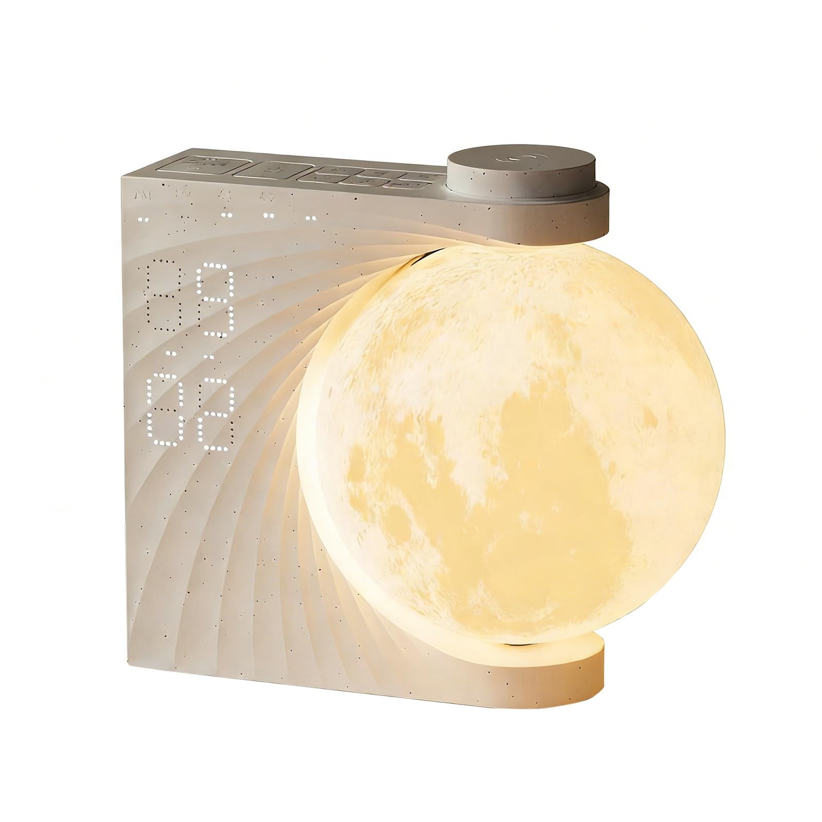 Réveil MoonRise Sunrise avec Lumière De Réveil et Lampe Lunaire RGB, Double Alarme, Fonction Snooze, Veilleuse pour Enfants et Adultes, Décoration De Chambre à Coucher
