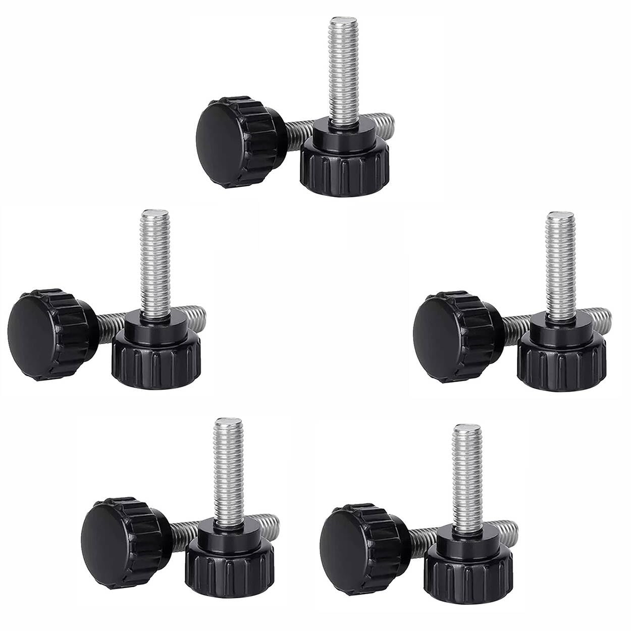Thumb Screw Threaded Knurled Clamping Knobs Grip Screws M4 x 10 mm 10pcs
