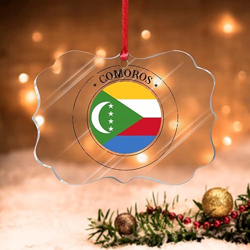 Vista 64 de Guatemala - Adornos acrílicos de Navidad, regalo de recuerdo de ciudad patriótica, adorno para árbol de Navidad, bandera nacional de Guatemala