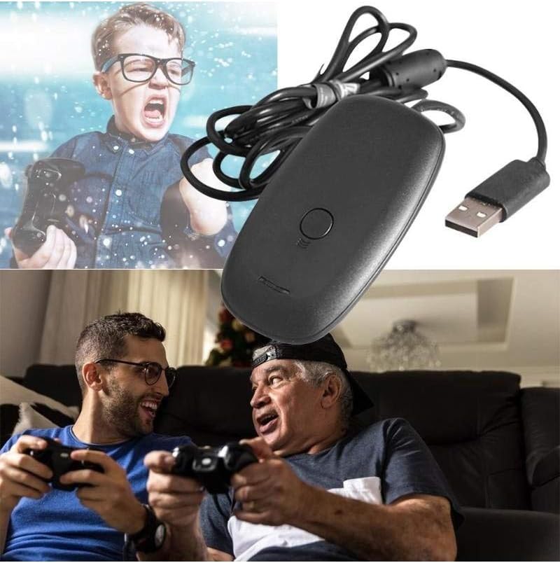 ShoppingOnBed Wireless USB Gaming Receiver Adapter for Microsoft Xbox 360 Controllers, Desktop PC Laptop Gaming Adapter for Windows PC