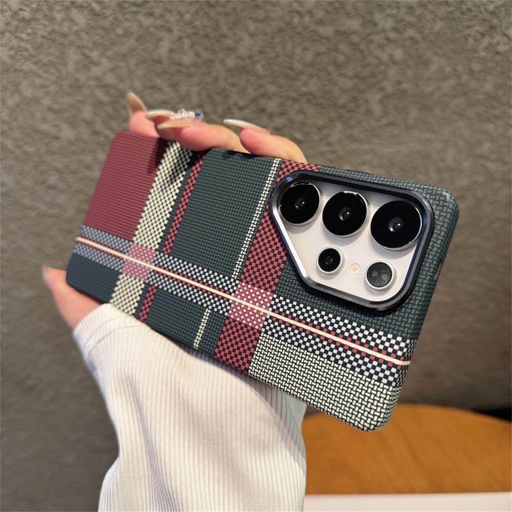 Matte Hard PC Carbon Phone Case For Samsung S25 S24 S23 Ultra Plus Metal Frame Wireless Charg Cover,F7,For Galaxy S24