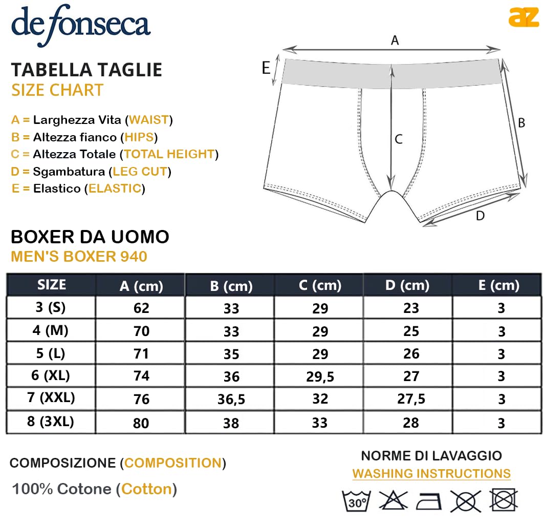 de fonseca Calzoncillos tipo bóxer de algodón para hombre, paquete de 3 y 6 unidades Limited Edition