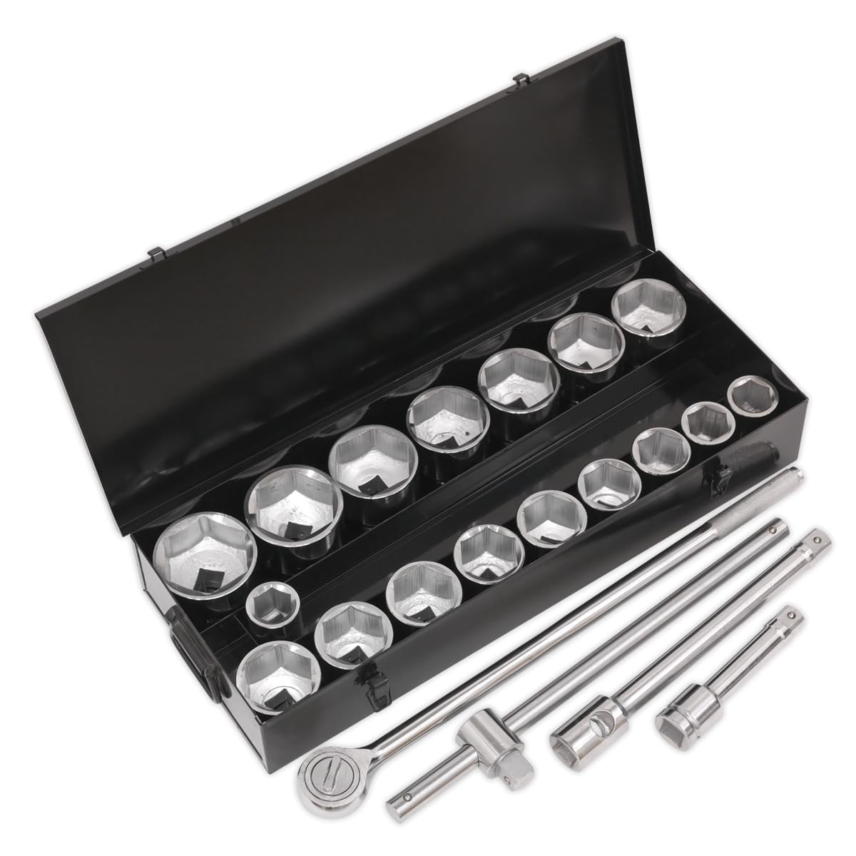 Sealey S0768 Socket Set 21Pc 1Insq Drive 6Pt Walldrive® Metric