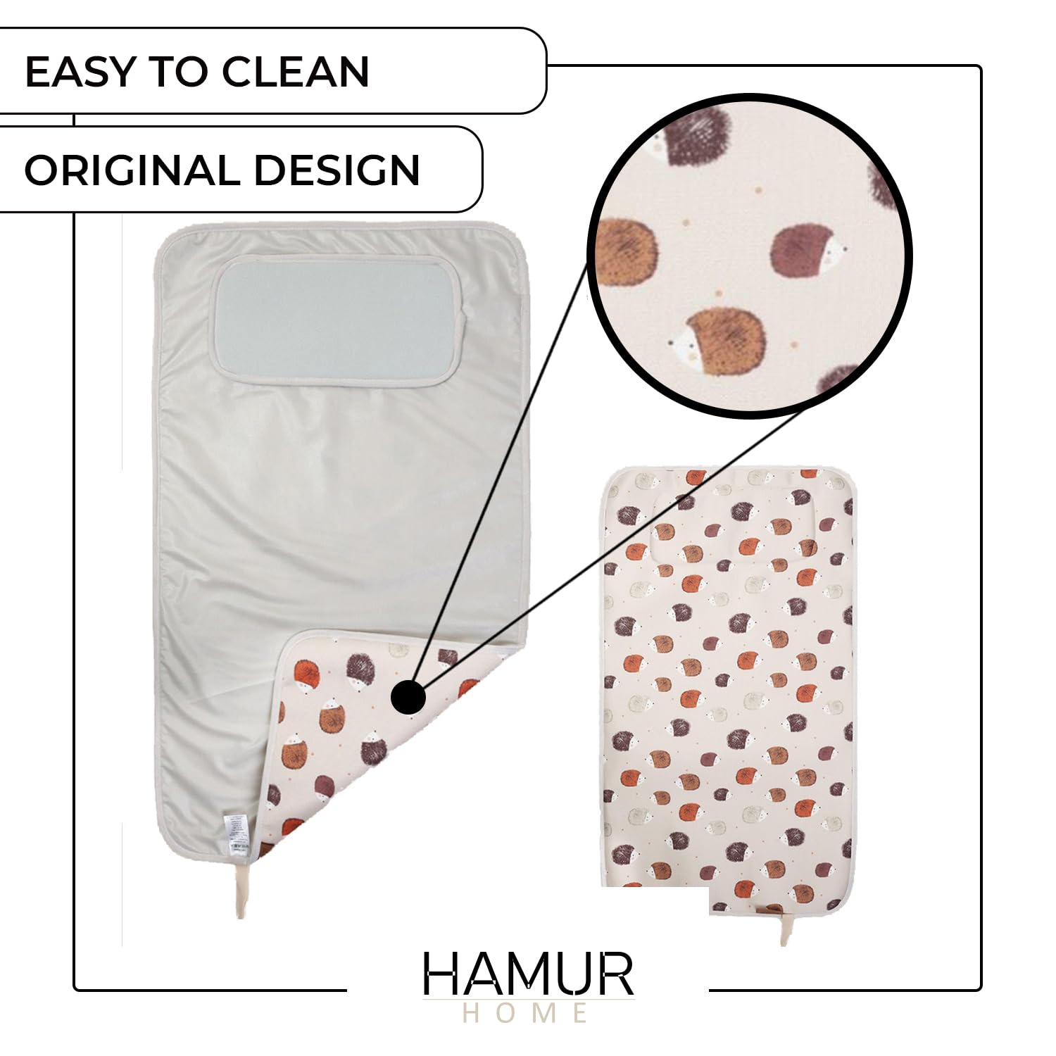 Hamur Home Fasciatoio Portatile Pieghevole Impermeabile 40x70 cm Lavabile - Neonato Viaggio Regalo